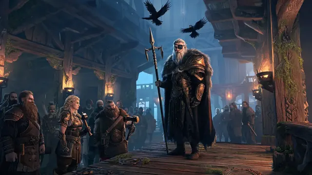 Heroes of the Norse world gather in a mead hall